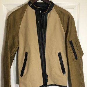 Coach Men Mixed Fabric Racer Jacket xs